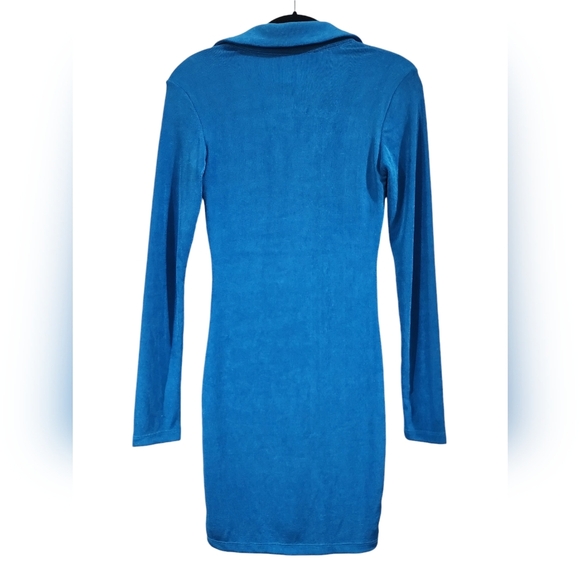 PRINCESS POLLY Elody long sleeve mini dress, cobalt blue, size 2, spring - Picture 6 of 10